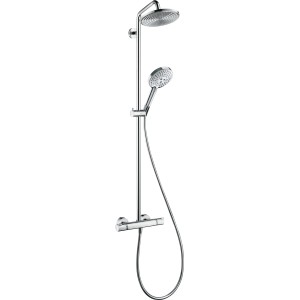 Hansgrohe Raindance Duschsystem mit Kopf- und Handbrause, Thermostat, Chrom.