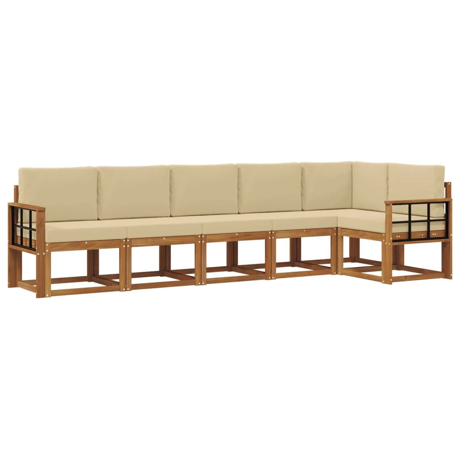 vidaXL Outdoor-Sofagarnitur mit Kissen 6 Stk Natur und Beige 3366476