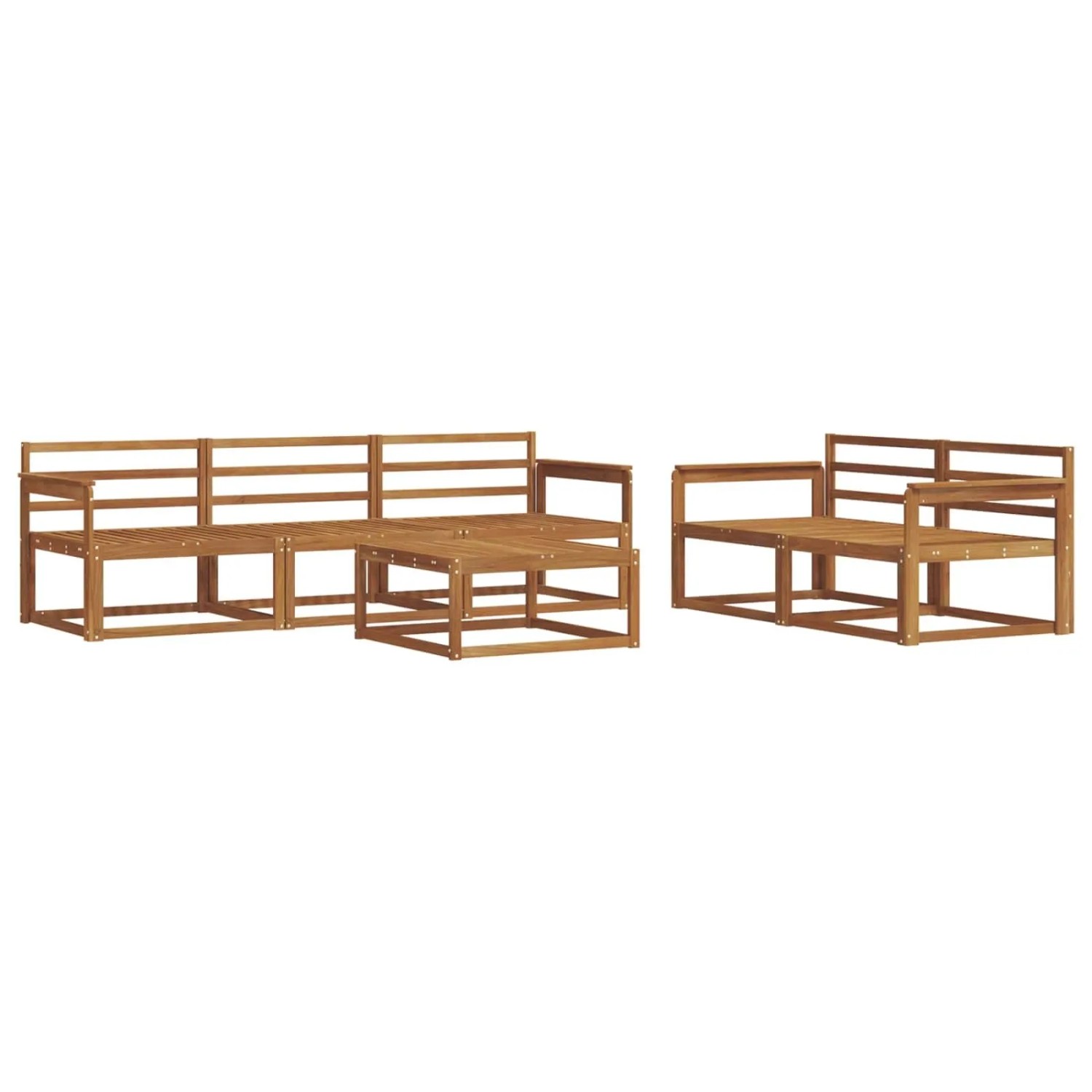 vidaXL Outdoor-Sofagarnitur 6-Tlg Natur Massivholz Akazie 3367182