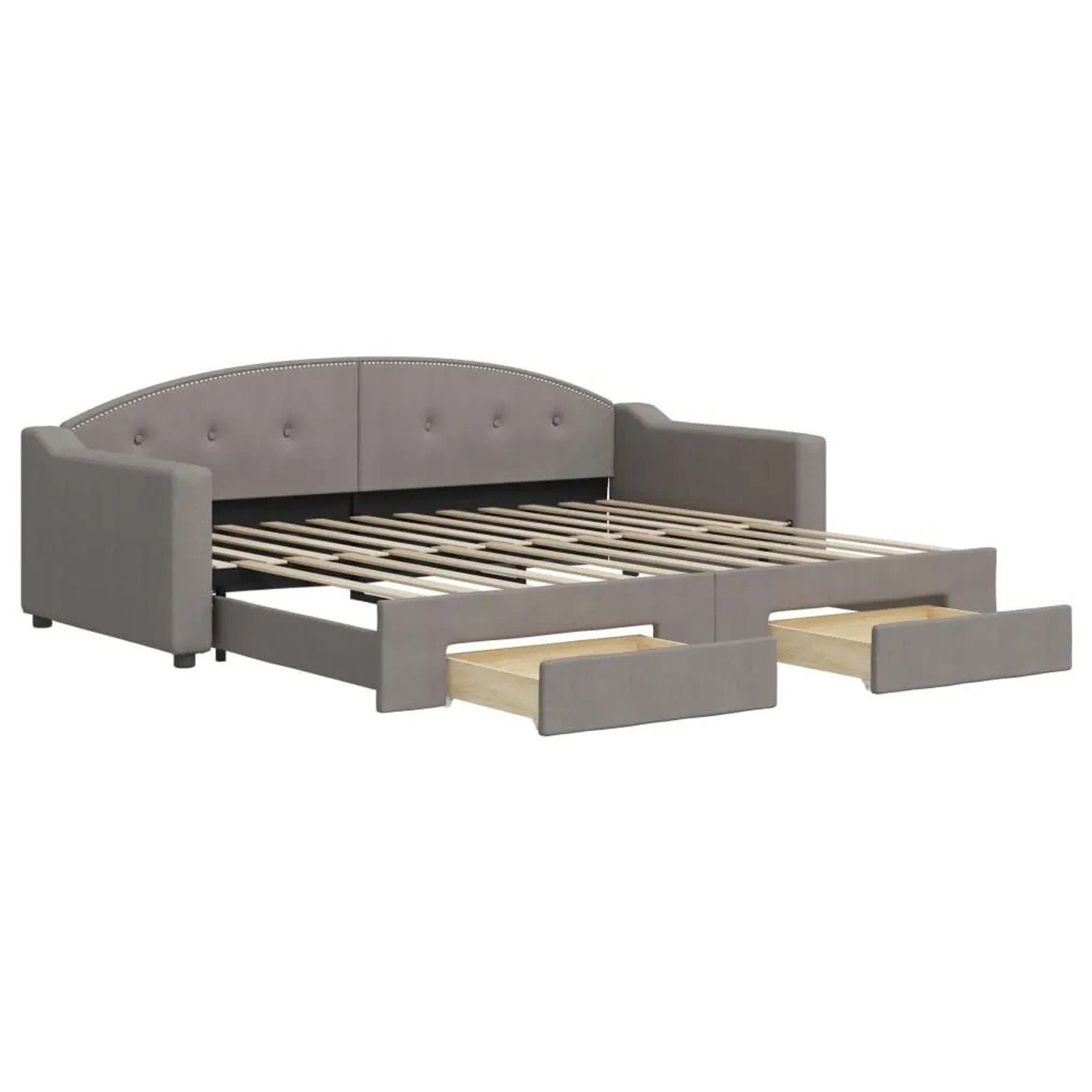 vidaXL Tagesbett Ausziehbar mit Schubladen Taupe 90x200 cm Stoff 3197569 günstig online kaufen