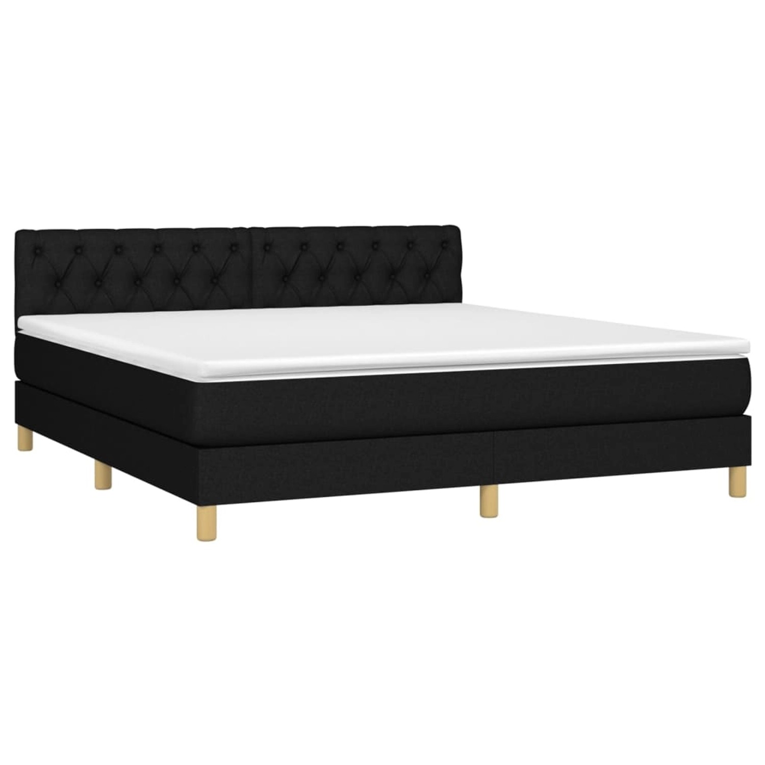 vidaXL Boxspringbett mit Matratze & LED Schwarz 160x200 cm Stoff 3133967 günstig online kaufen