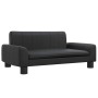 Schwarzes vidaXL Hundebett (70x45x30 cm) aus Kunstleder. Bequemes Hundekörbchen im Sofa-Design.