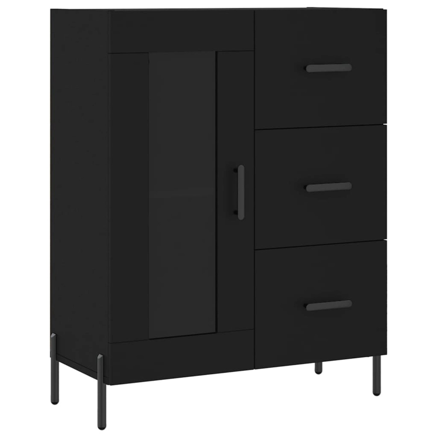vidaXL Sideboard Schwarz 69,5x34x90 cm Holzwerkstoff 828053 günstig online kaufen