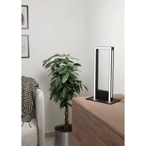 Moderne Eglo LED-Tischleuchte Salvilanas-Z in Schwarz/Weiß. Smarte Leuchte für Wohnzimmer & Schlafzimmer.