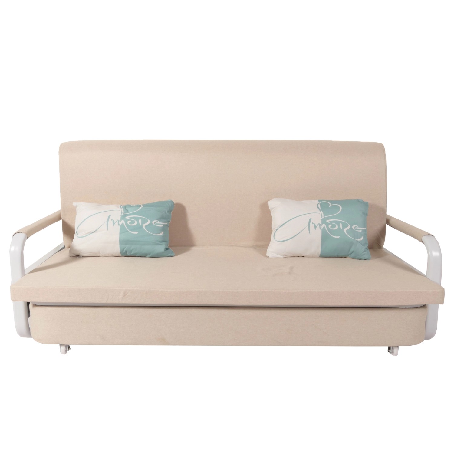 MCW Schlafsofa M83 Stoff/Textil Beige 190x185cm günstig online kaufen