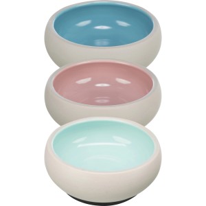 Trixie Hundenapf, Keramik mit Gummiring, 17 cm, 1 Liter, verschiedene Farben.