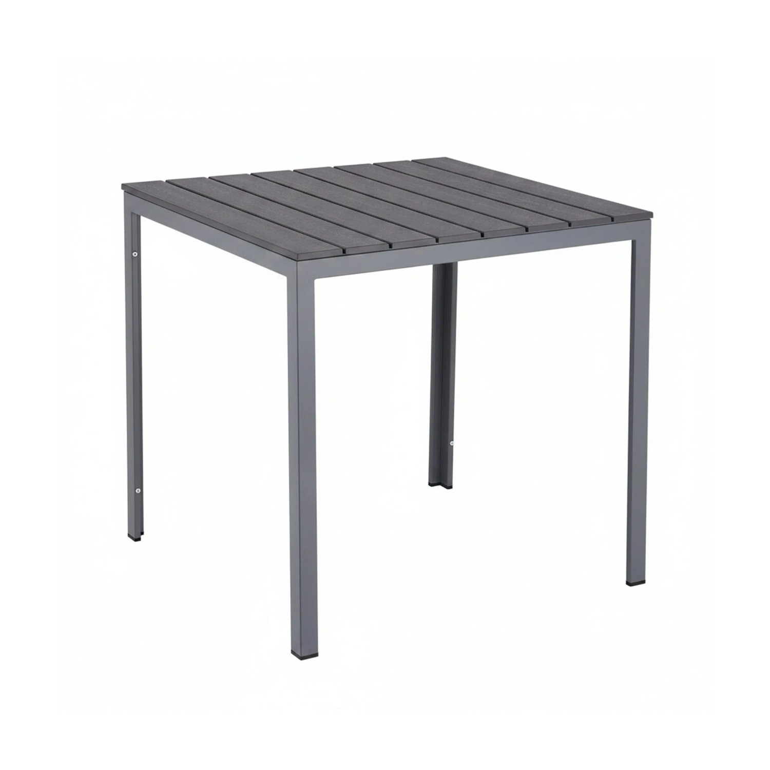 Relaxdays Gartentisch Kunststoff Stahl Grau Holzoptik 74 cm x 78 cm x 78 cm 9,2 kg