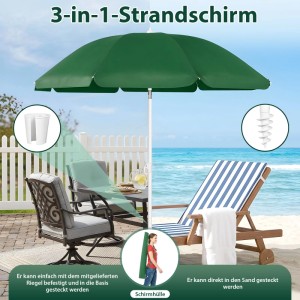 Sunula Sonnenschirm 160 cm Rund Für Balkon Garten Und Strand UV Schutz 50