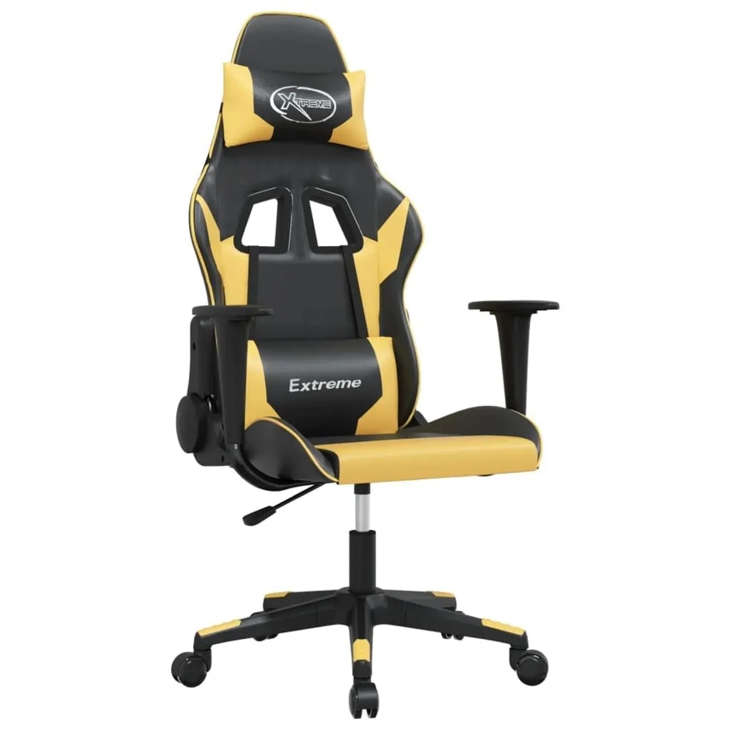vidaXL Gaming-Stuhl mit Massagefunktion Schwarz & Golden Kunstleder 345447 günstig online kaufen