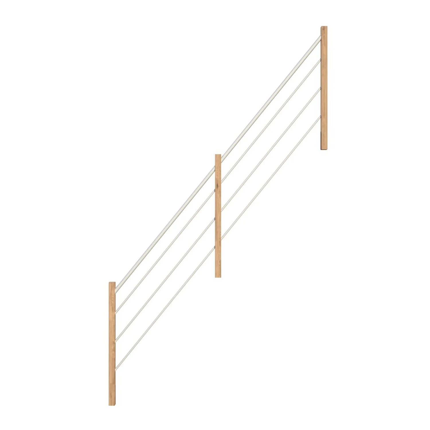 StarWood Holz-Edelstahl-Geländer Weiß Eiche Rechts FSC® günstig online kaufen