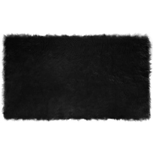 Schwarzer vidaXL Kunstschaffell Teppich Tafalla, 100x200 cm, aus weichem Polyester.