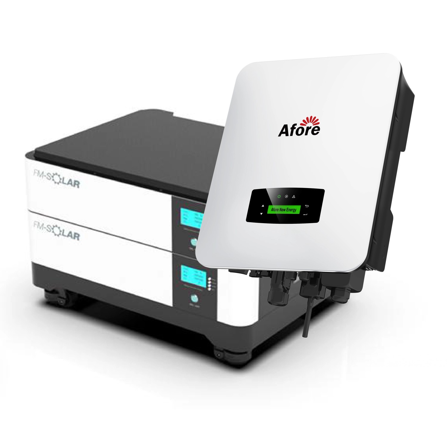 FM-SOLAR Afore AF5K-SL 1-Phasiger Hybrid-Wechselrichter 5kW PV Solar + 50kWh Stapel Batterie Speicher
