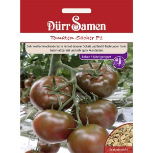 Dürr Samen Schokoladen-Tomaten Sacher F1: Saatgut für rotbraune, aromatische Tomaten.