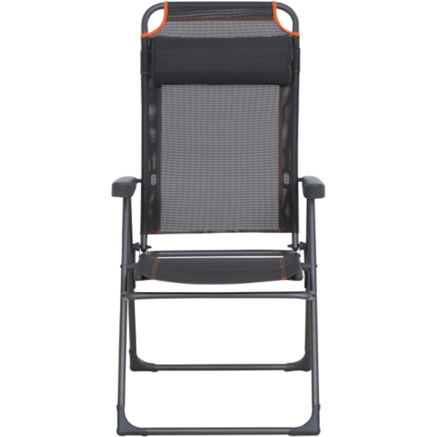 Siena Garden Campingsessel Comfort, anthrazitfarbener Faltstuhl mit verstellbarer Rückenlehne.
