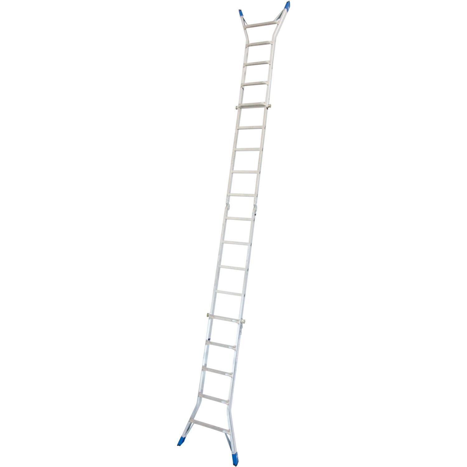 Krause Stabilo Gelenk-Teleskop-Leiter, 4x5 Sprossen, aus Aluminium, flexibel einsetzbar.