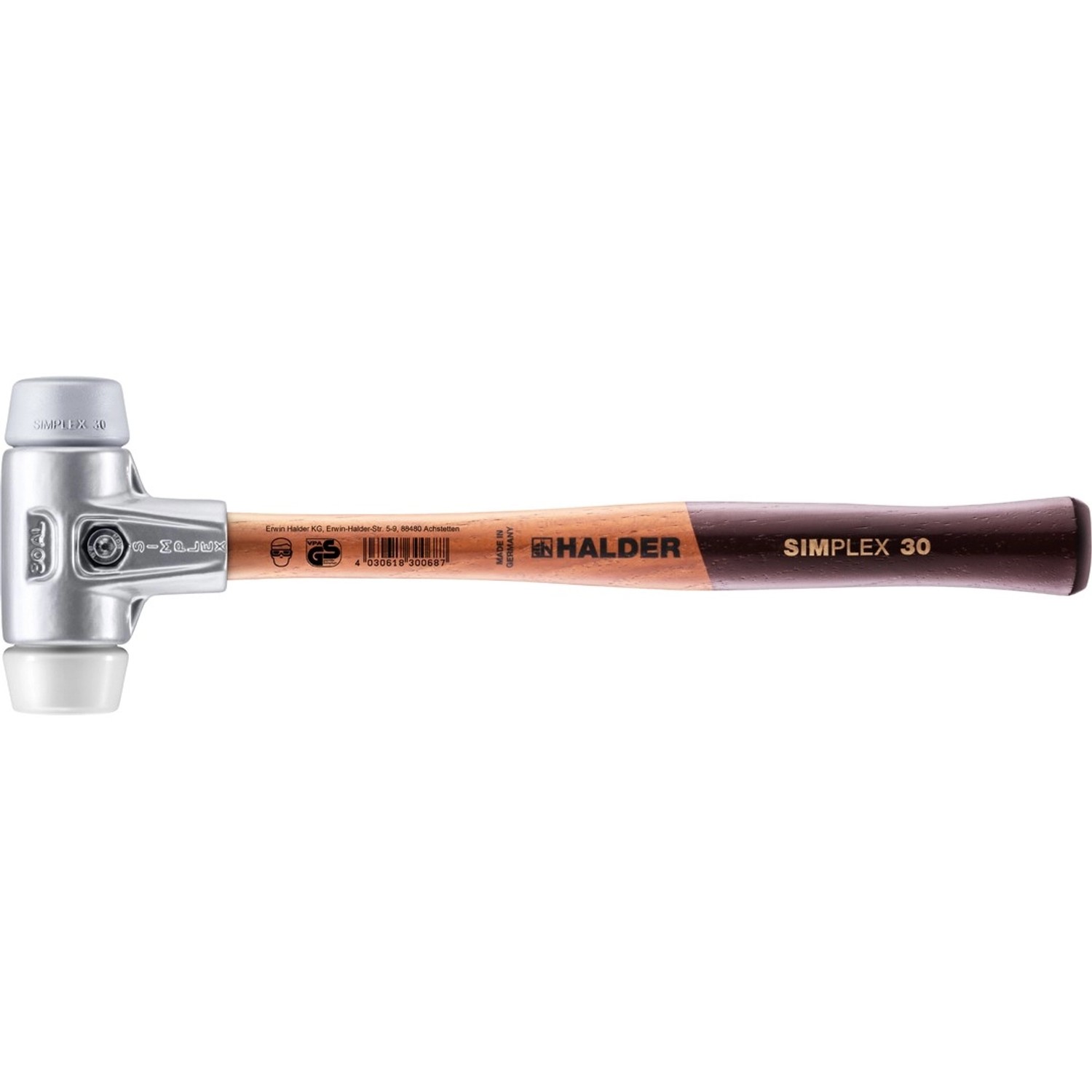Halder Simplex Schonhammer Ø 30 mm TPE-mid Grau   Superplastik mit Aluminiu günstig online kaufen
