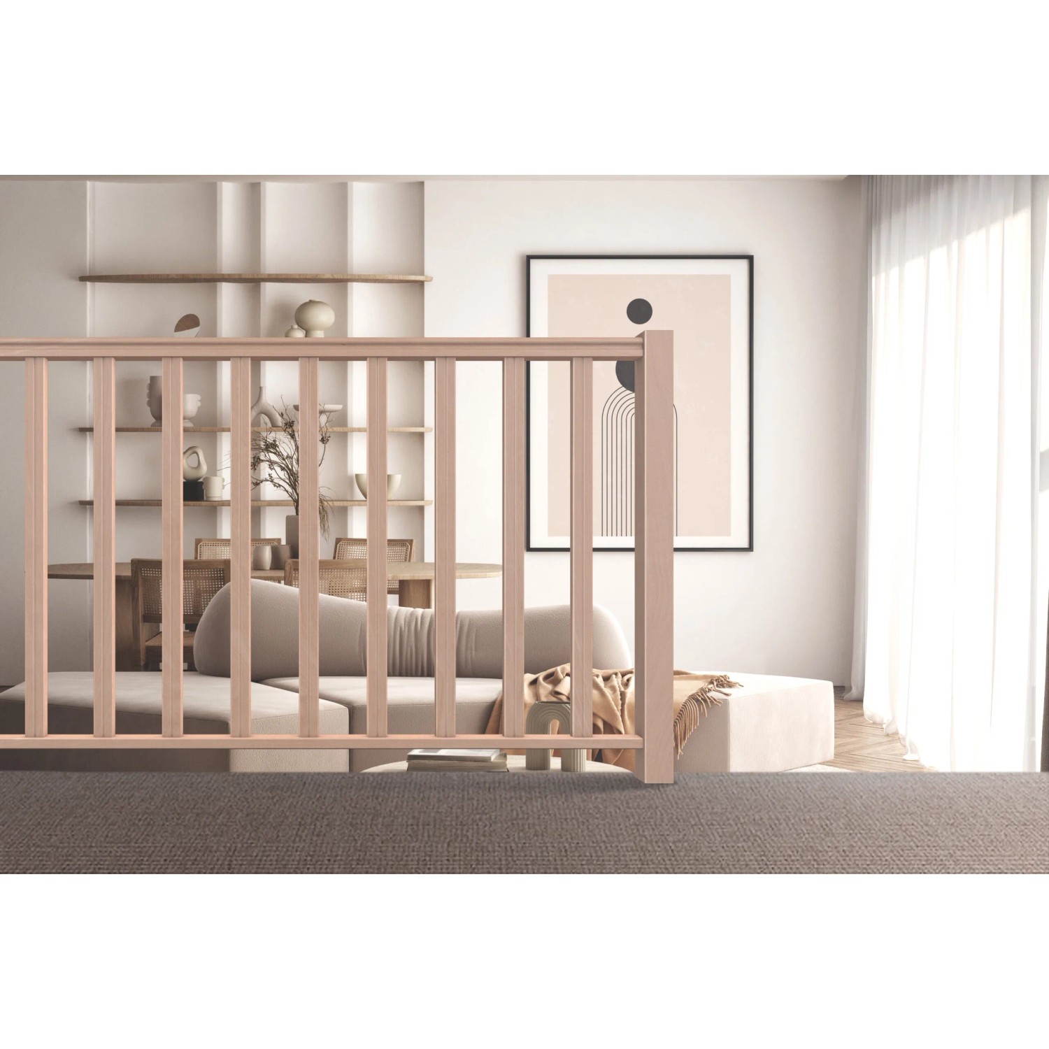 Kordo Endpfosten aus Buche Hecto für Treppengeländer, unbehandeltes Holz.