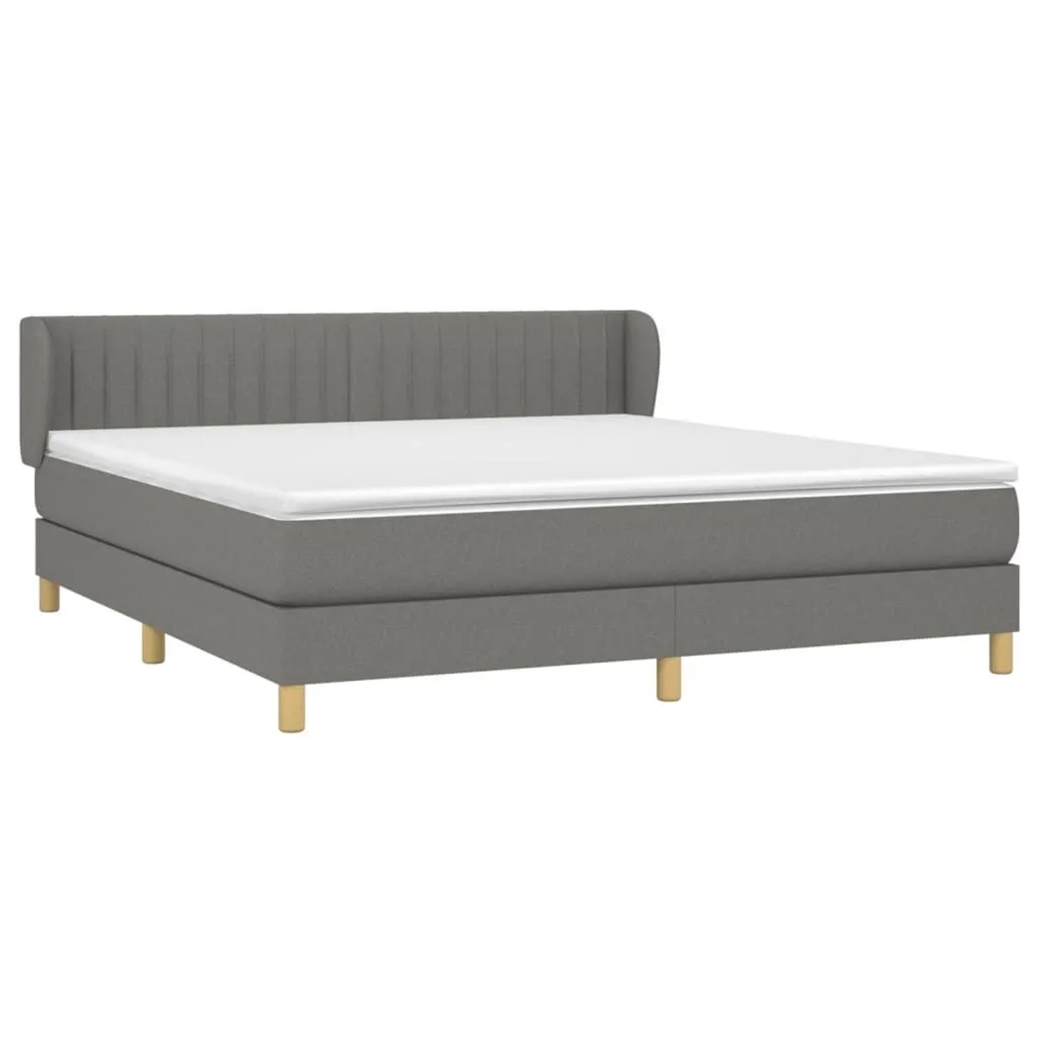vidaXL Boxspringbett mit Matratze Dunkelgrau 180x200 cm Stoff 3126982 günstig online kaufen