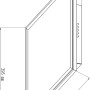 Skizze des schwarzen Brilliant LED-Deckenpaneels Abie 40x40 cm mit Maßangaben.
