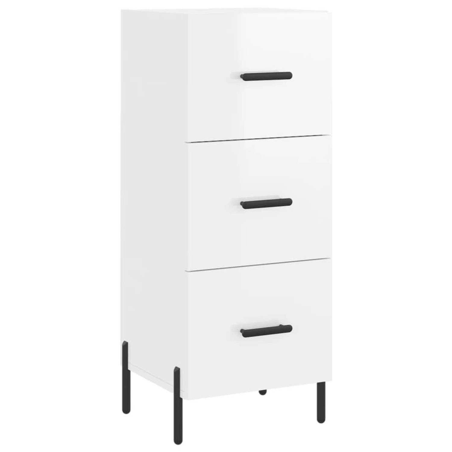 vidaXL Sideboard Hochglanz-Weiß 34,5x34x90 cm Holzwerkstoff 828614 günstig online kaufen