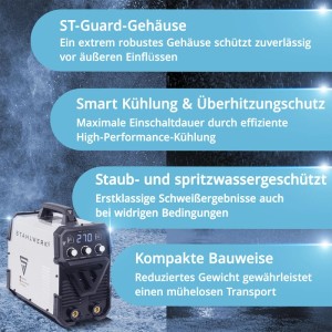 STAHLWERK Schweißgerät ARC 270 ST Vollausstattung MMA E Hand 270 A Gerätewagen