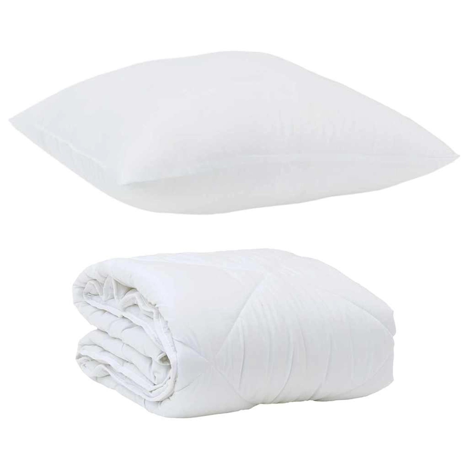 vidaXL Bettdecke mit Kissen 2-Tlg Weiß Mikrofaser 3376585 günstig online kaufen