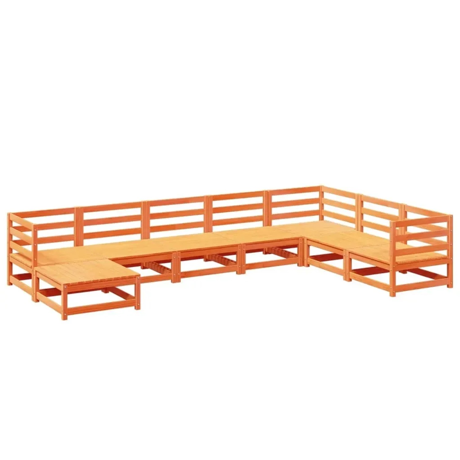 vidaXL 8-Tlg Garten-Sofagarnitur Wachsbraun Massivholz Kiefer 3299575 günstig online kaufen