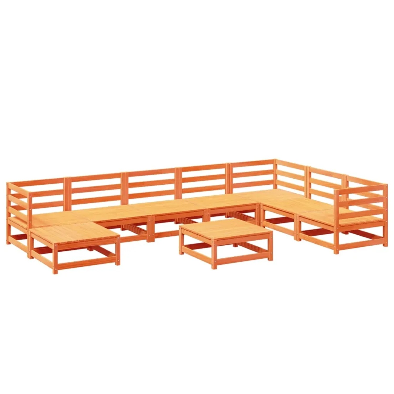 vidaXL 9-Tlg Garten-Sofagarnitur Wachsbraun Massivholz Kiefer 3299582 günstig online kaufen