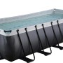 Rechteckiger Exit Black Leather Pool 540x250x122 cm mit Leiter und Sandfilterpumpe.