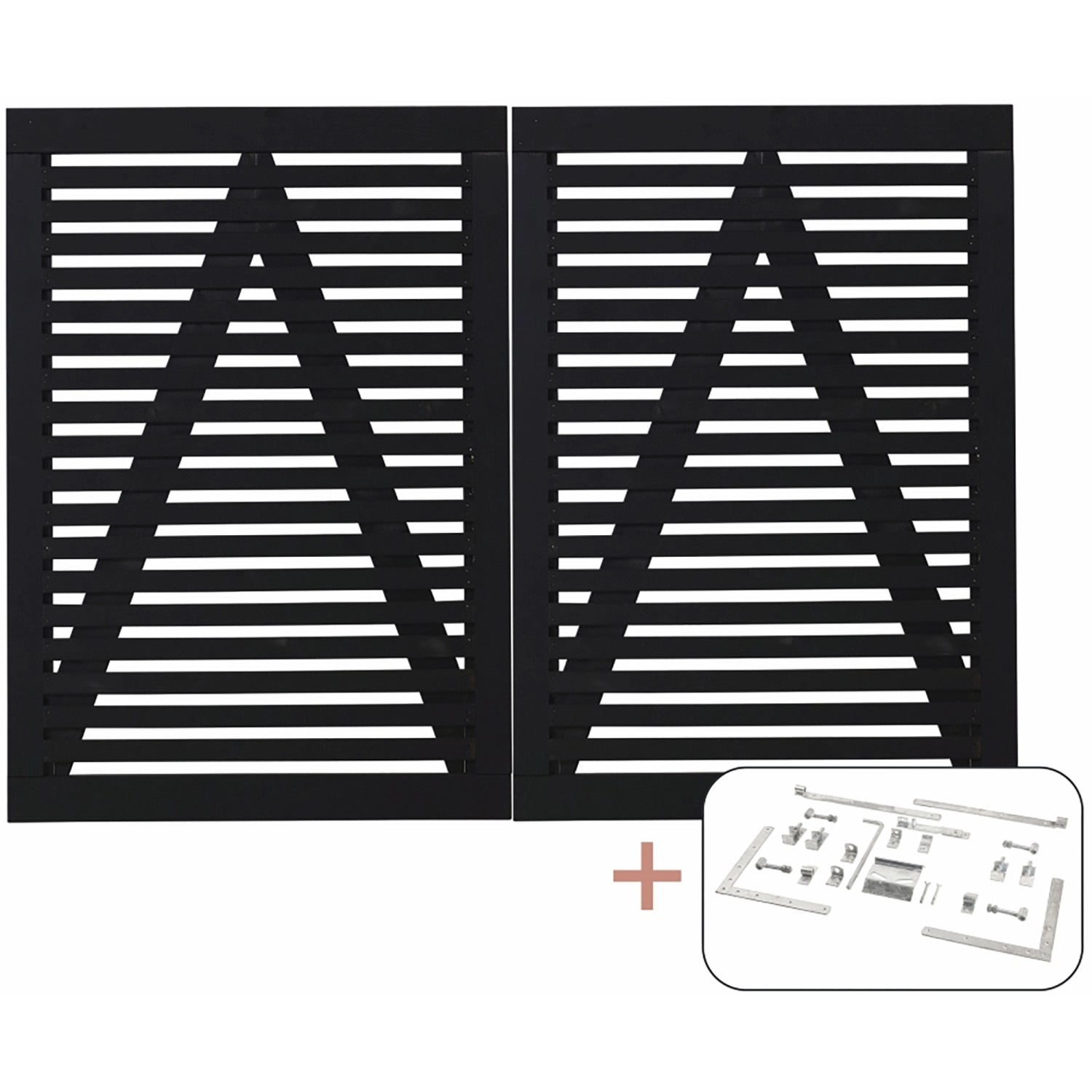 Doppeltor Tokyo Nadelholz Schwarz 200 cm x 140 cm günstig online kaufen