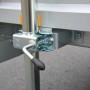 Detailaufnahme Stützrad am Stema Anhänger Basic 750 mit Gitteraufsatz.