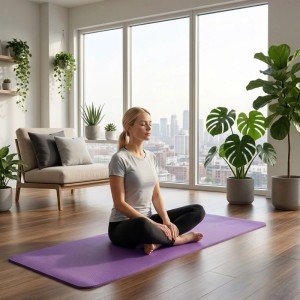 Wiltec Yogamatte Violett 180X60X15Cm Turnmatte Gymnastikmatte Bodenmatte Sport
