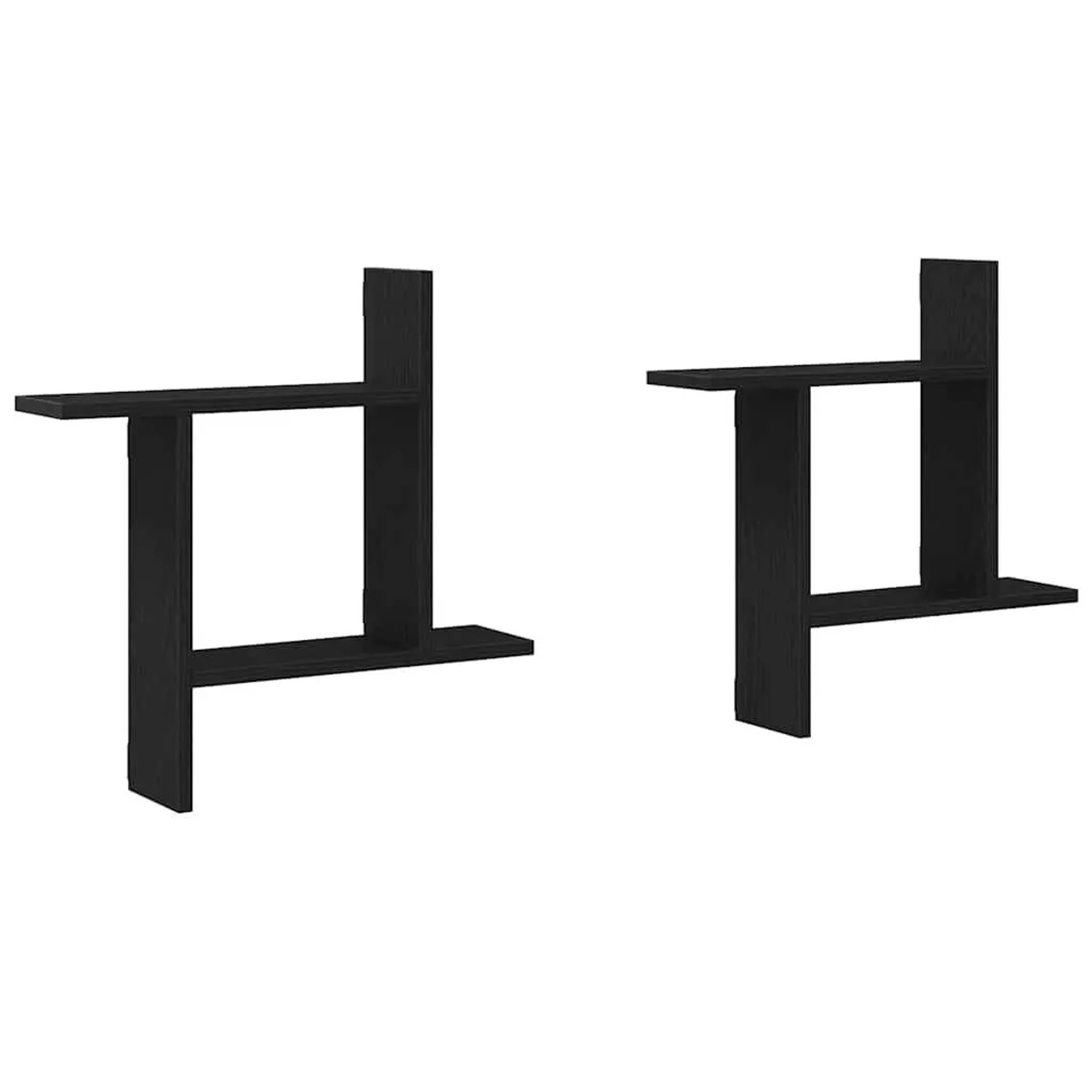 vidaXL Wandregale 2 Stk Schwarz Eichen-Optik 50x12x50cm Holzwerkstoff 868068