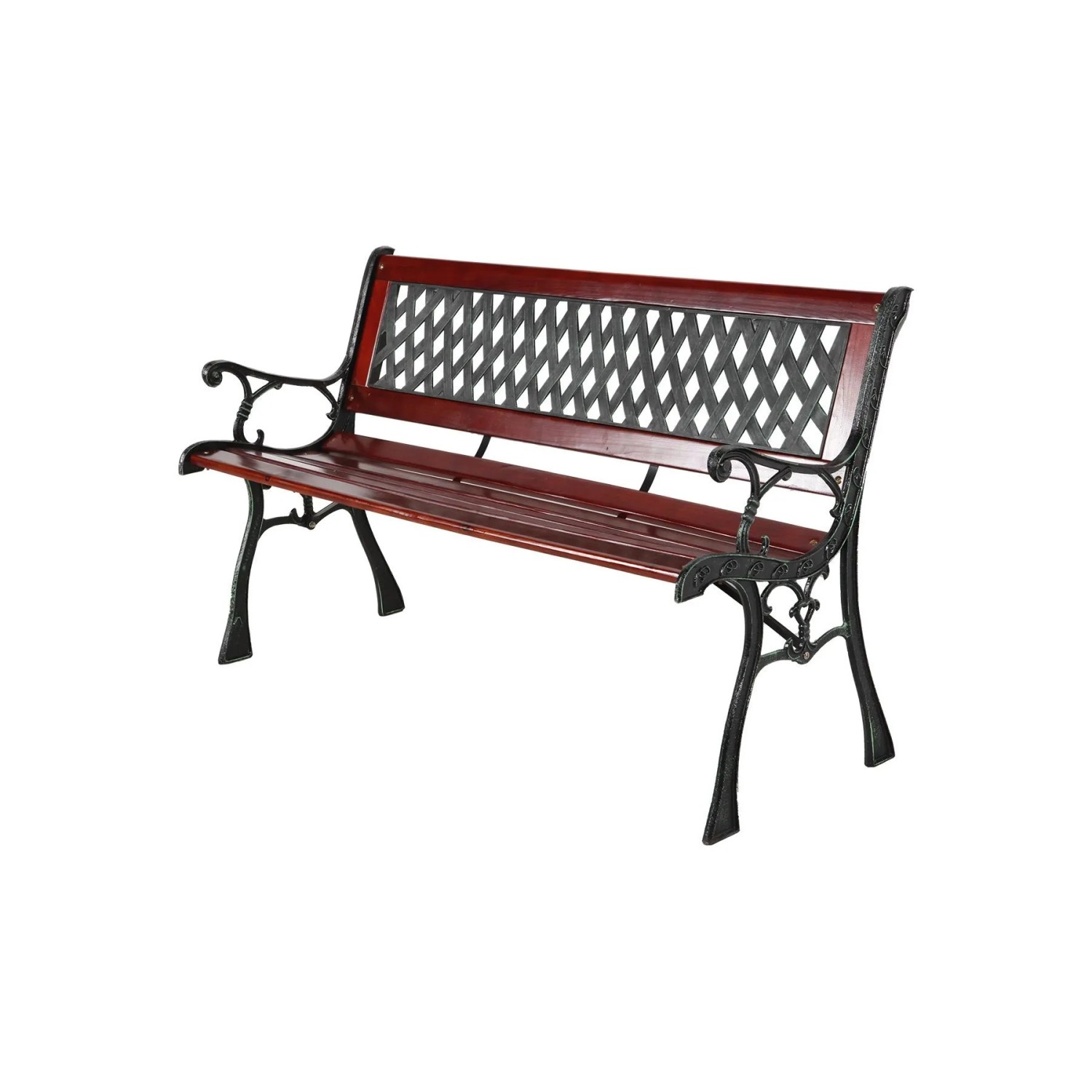 Lex Parkbank Tannenholz Gartenbank Sitzbank Holz Metall Balkon Terrasse 125x74 cm