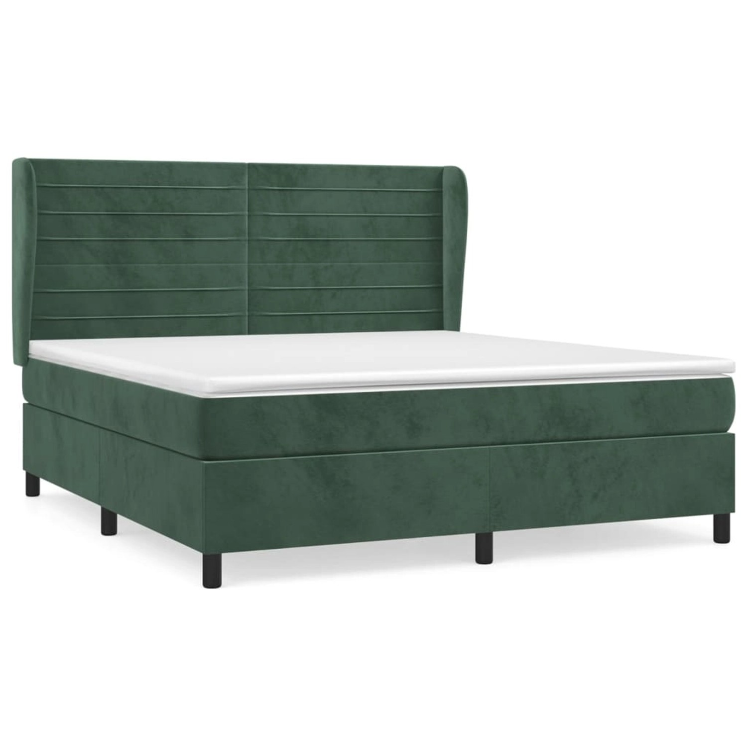 vidaXL Boxspringbett mit Matratze Dunkelgrün 160x200 cm Samt 3129282 günstig online kaufen