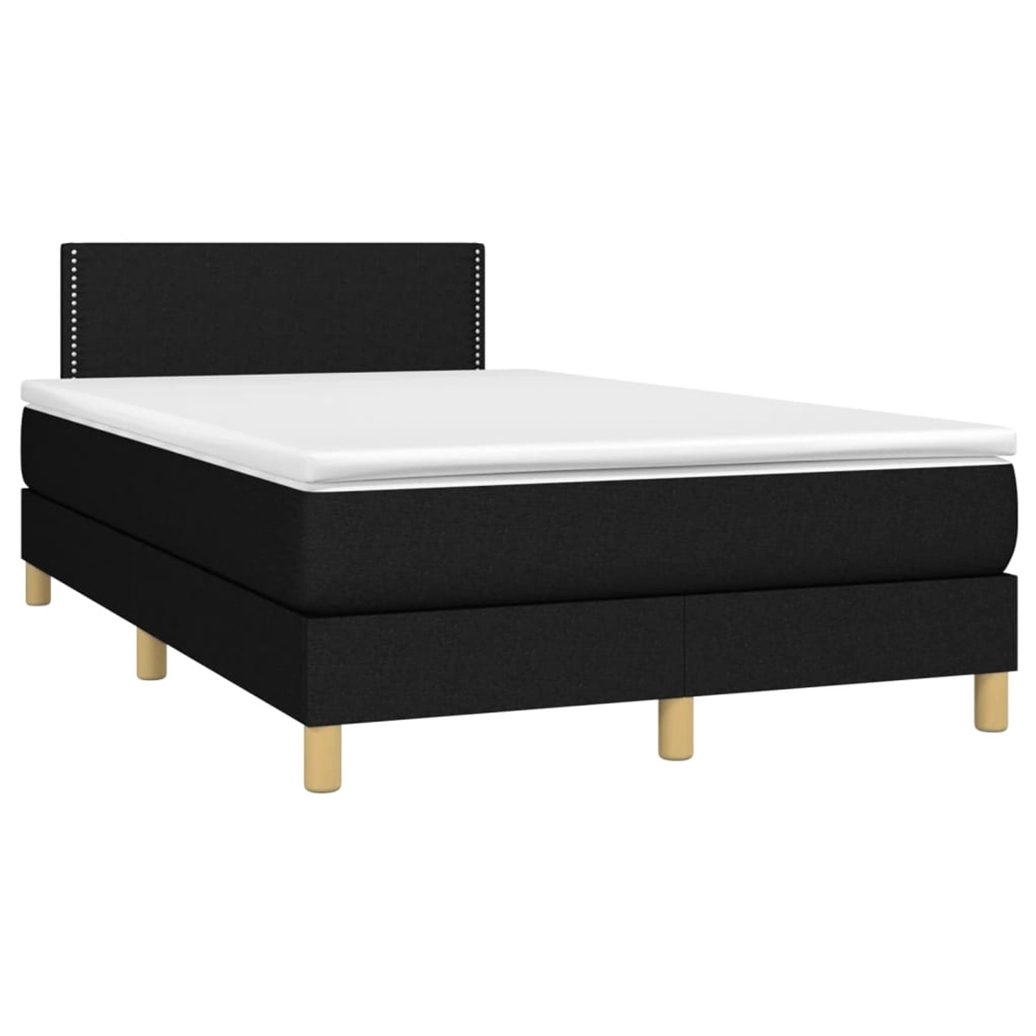vidaXL Boxspringbett mit Matratze Schwarz 120x190 cm Stoff 3269767 günstig online kaufen