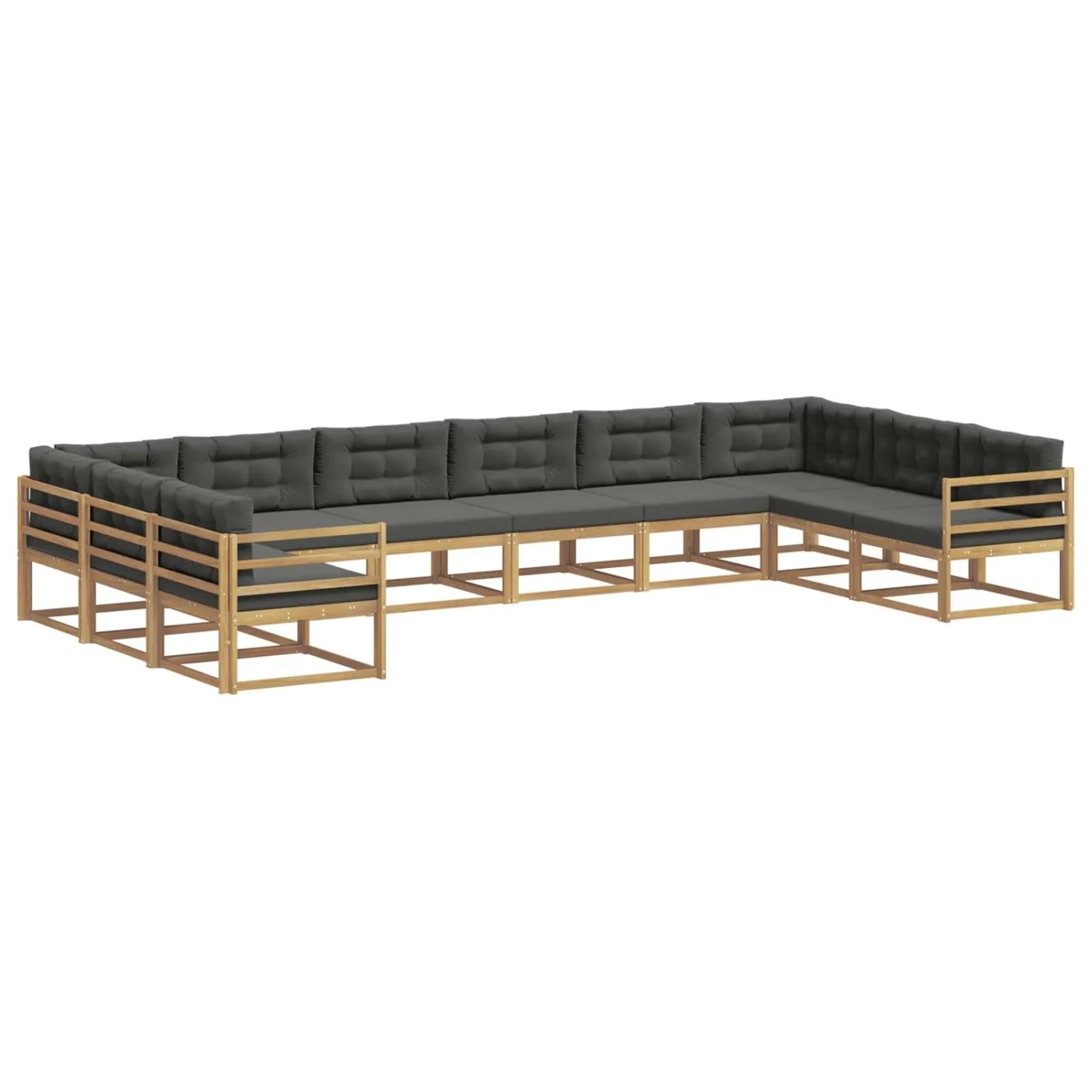 vidaXL Outdoor-Sofagarnitur mit Kissen 10-Tlg Weiß und Anthrazit 3387091