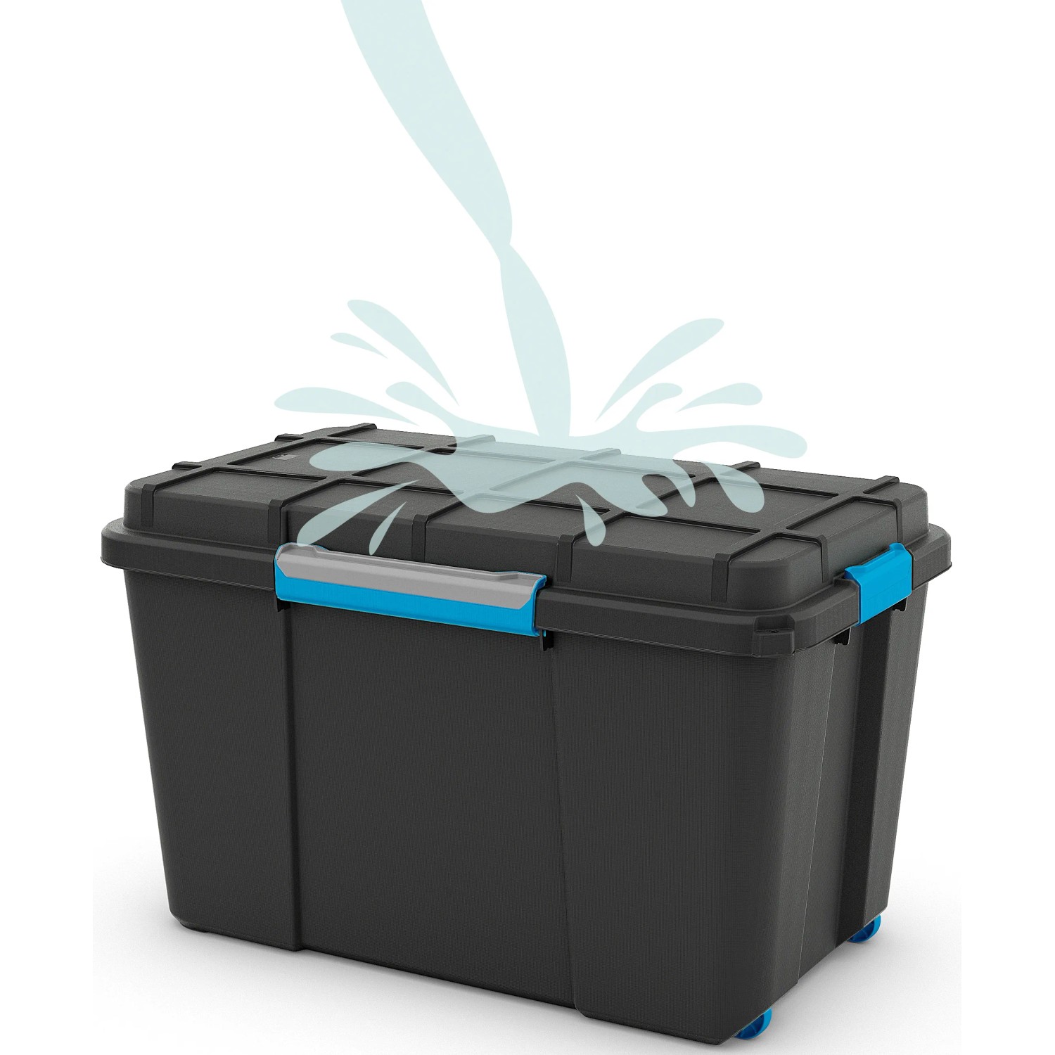KIS Aufbewahrungsbox Scuba XL wasserdicht mit Rollen Schwarz mit Deckel kaufen bei OBI