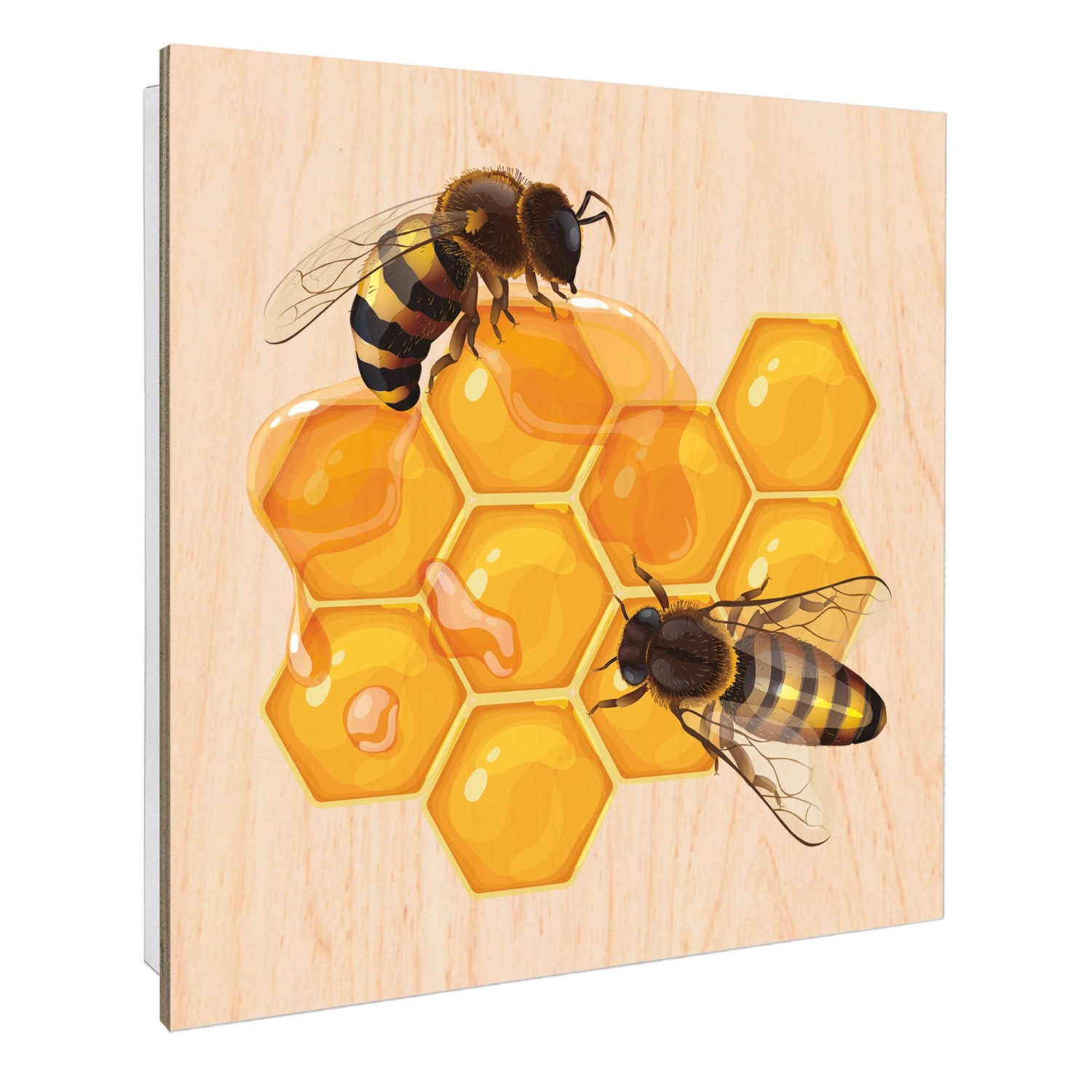 Banjado Schlüsselkasten mit Holzfront 30x30cm Weiß Scharnier Links 50 Haken günstig online kaufen