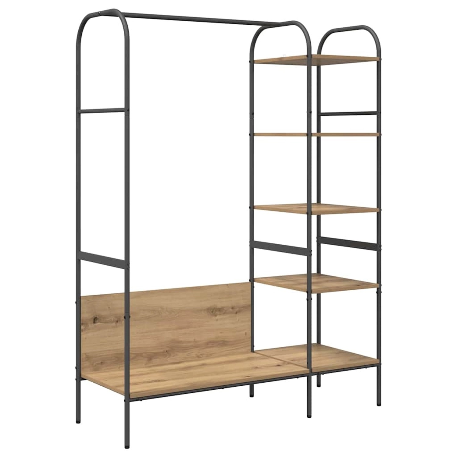 vidaXL Kleiderständer mit Regal Beige 120 x 44 x 160 cm Holzwerkstoff 86845 günstig online kaufen