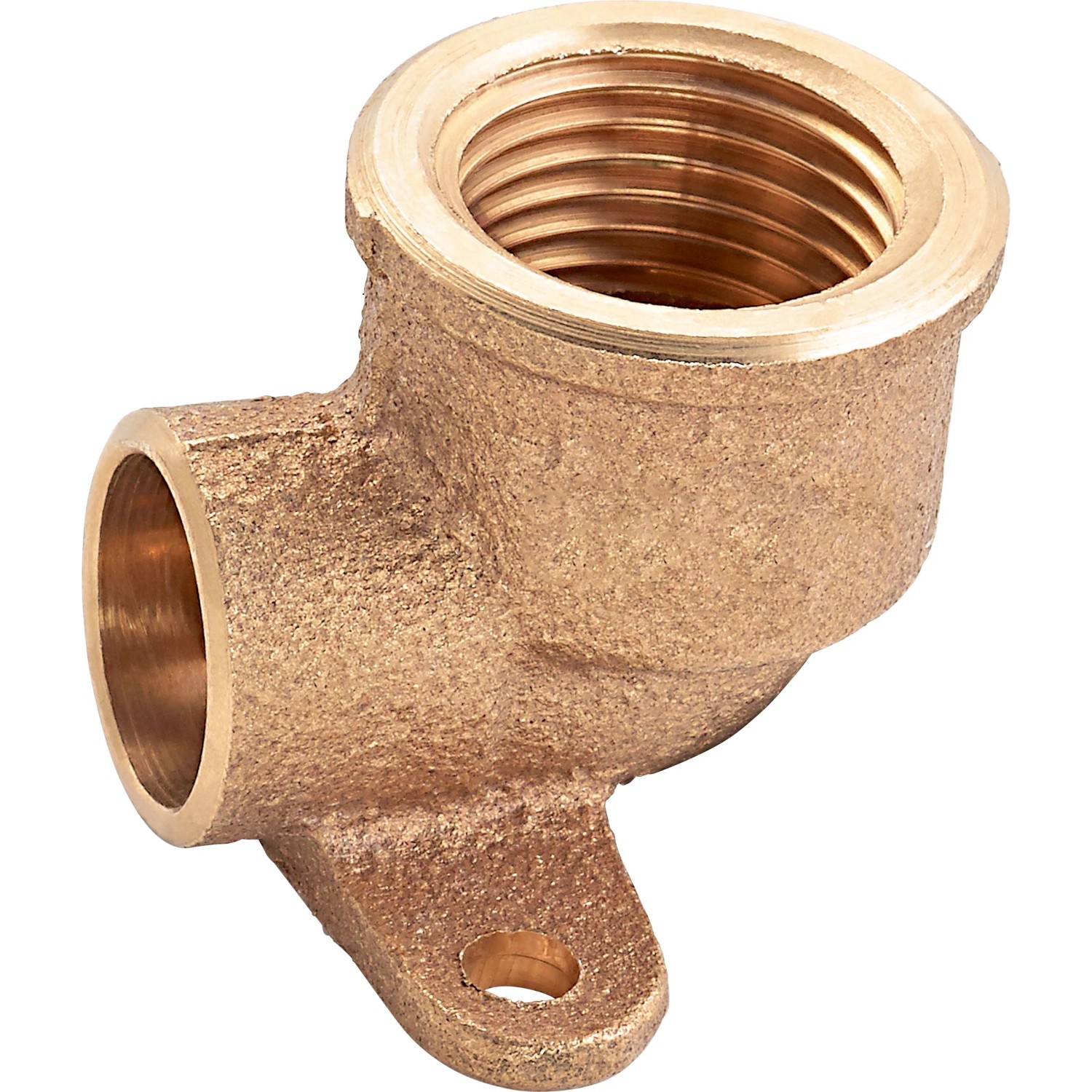 Löt-Übergangswinkel aus Rotguss, 38mm, mit Wandscheibe für Heizung und Wasserinstallation.