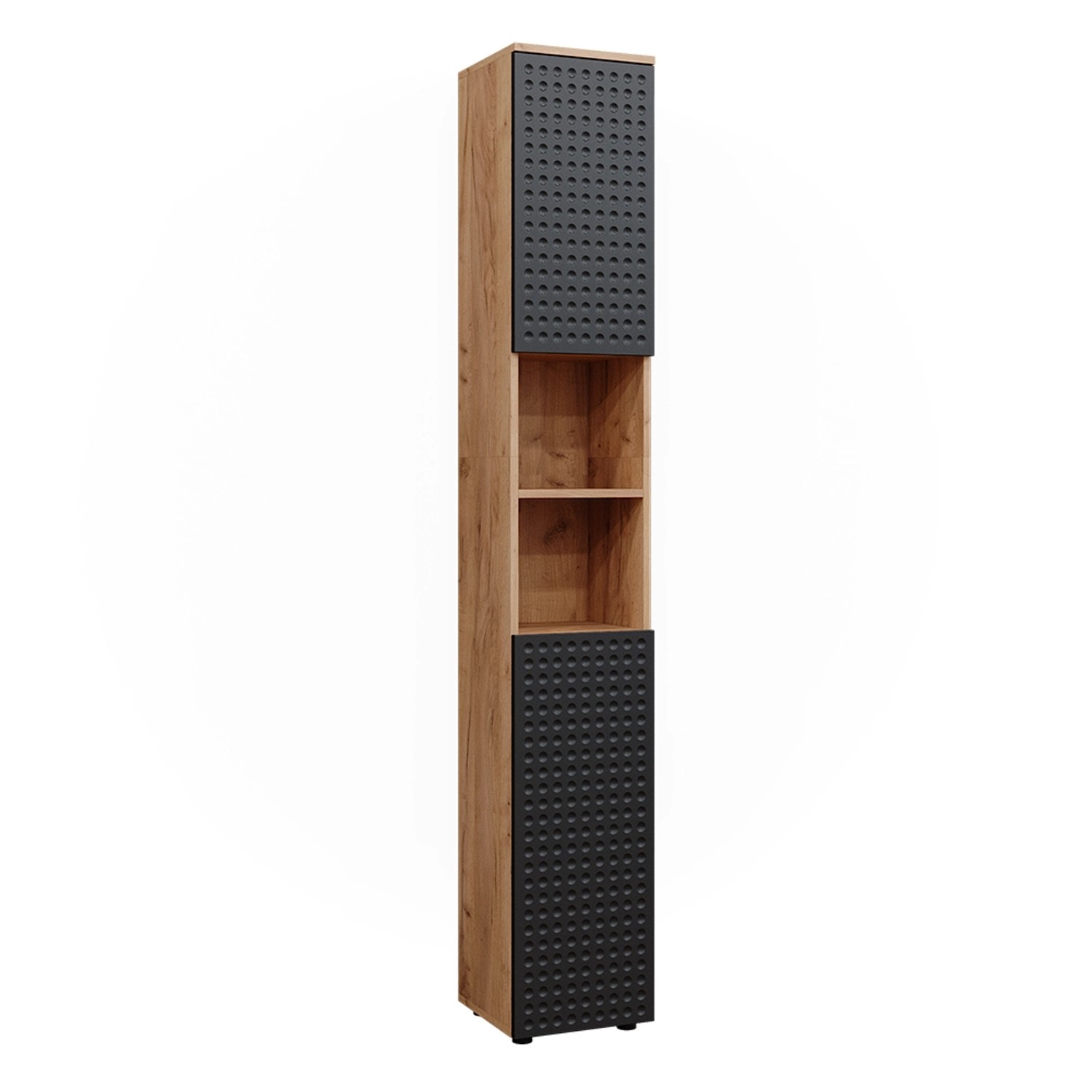 Vicco Badschrank Irma Goldkraft Eiche/Anthrazit 30 x 192 cm Opt 2