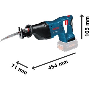 Bosch Professional GSA 18V-LI Akku-Säbelsäge mit Maßen, Teil des Combi-Kits.