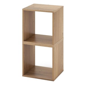 Costway 2er Set Würfelregalen Bücherregal Eiche