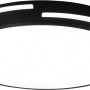Moderne, runde Trio LED-Deckenleuchte Tacoma, 24W, in Schwarz matt mit weißen Akzenten.