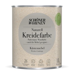 Dose Schöner Wohnen Kreidefarbe Naturell Küstennebel, pudermatt, 1 Liter.