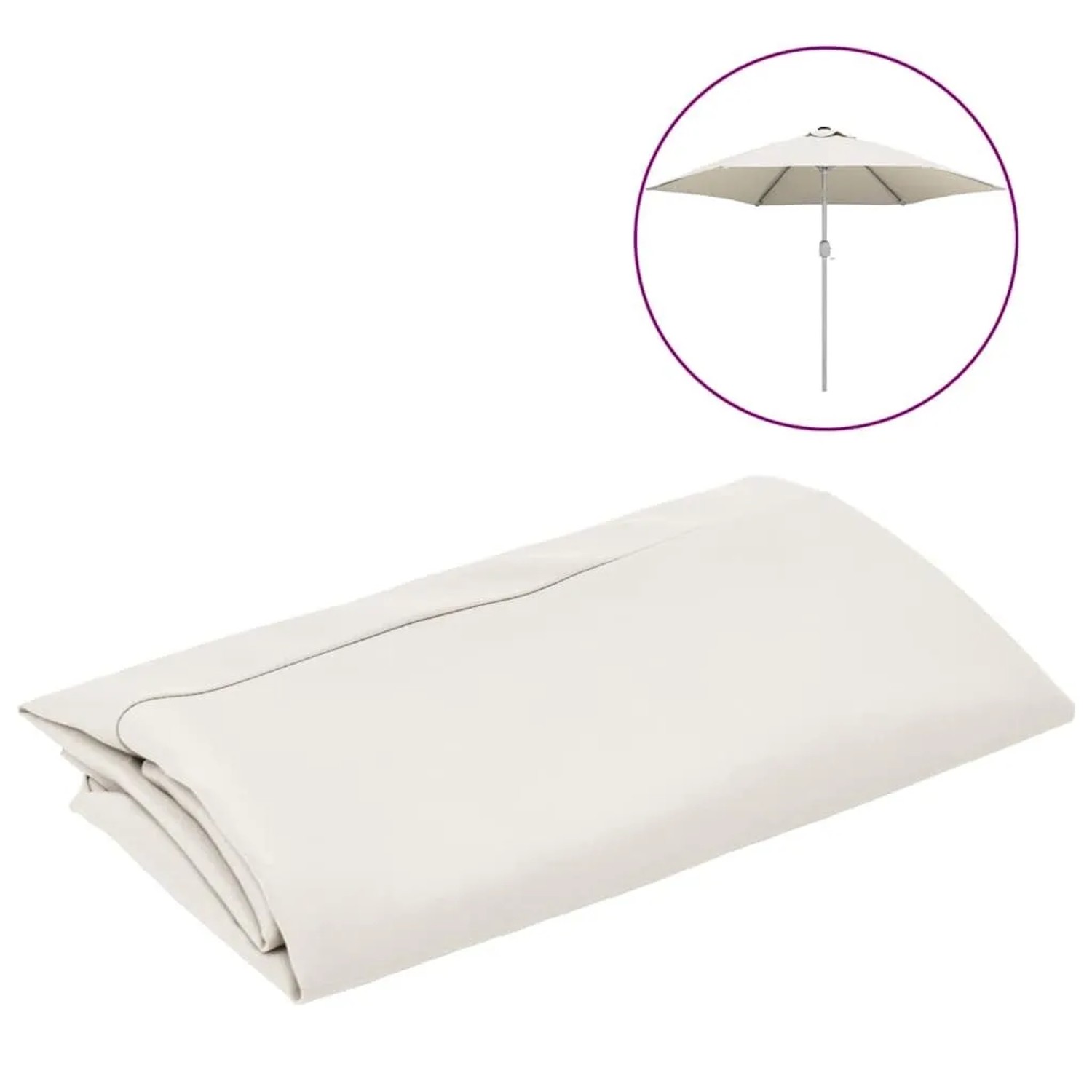 vidaXL Ersatzbezug für Sonnenschirm Sandweiß 300 cm 313795_3