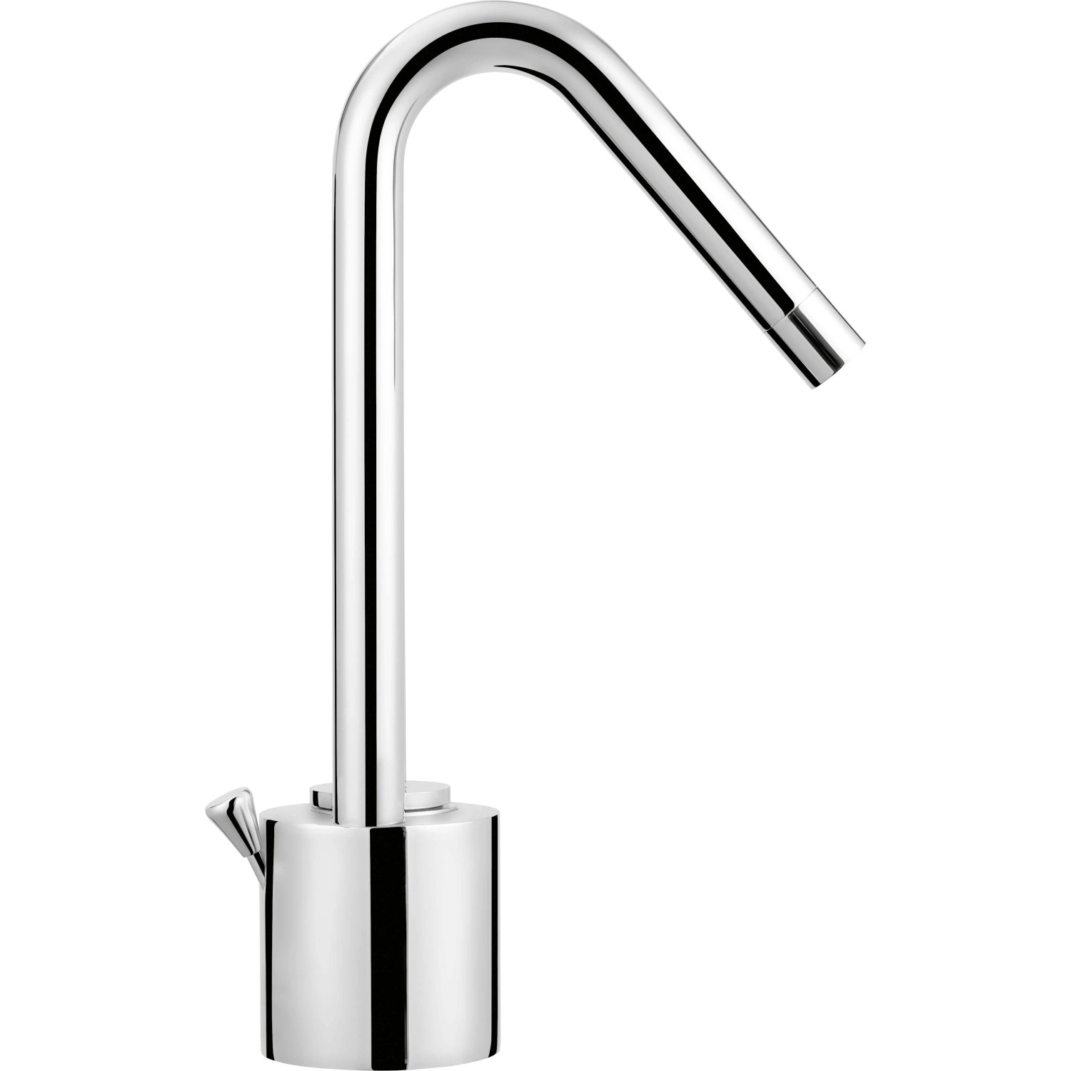 Moderne Waschtischarmatur: baliv WT-370 in Chrom mit Joystick-Hebel.