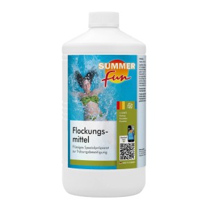 Summer Fun Flockungsmittel 1 l Flasche zur Beseitigung von Trübungen im Poolwasser.