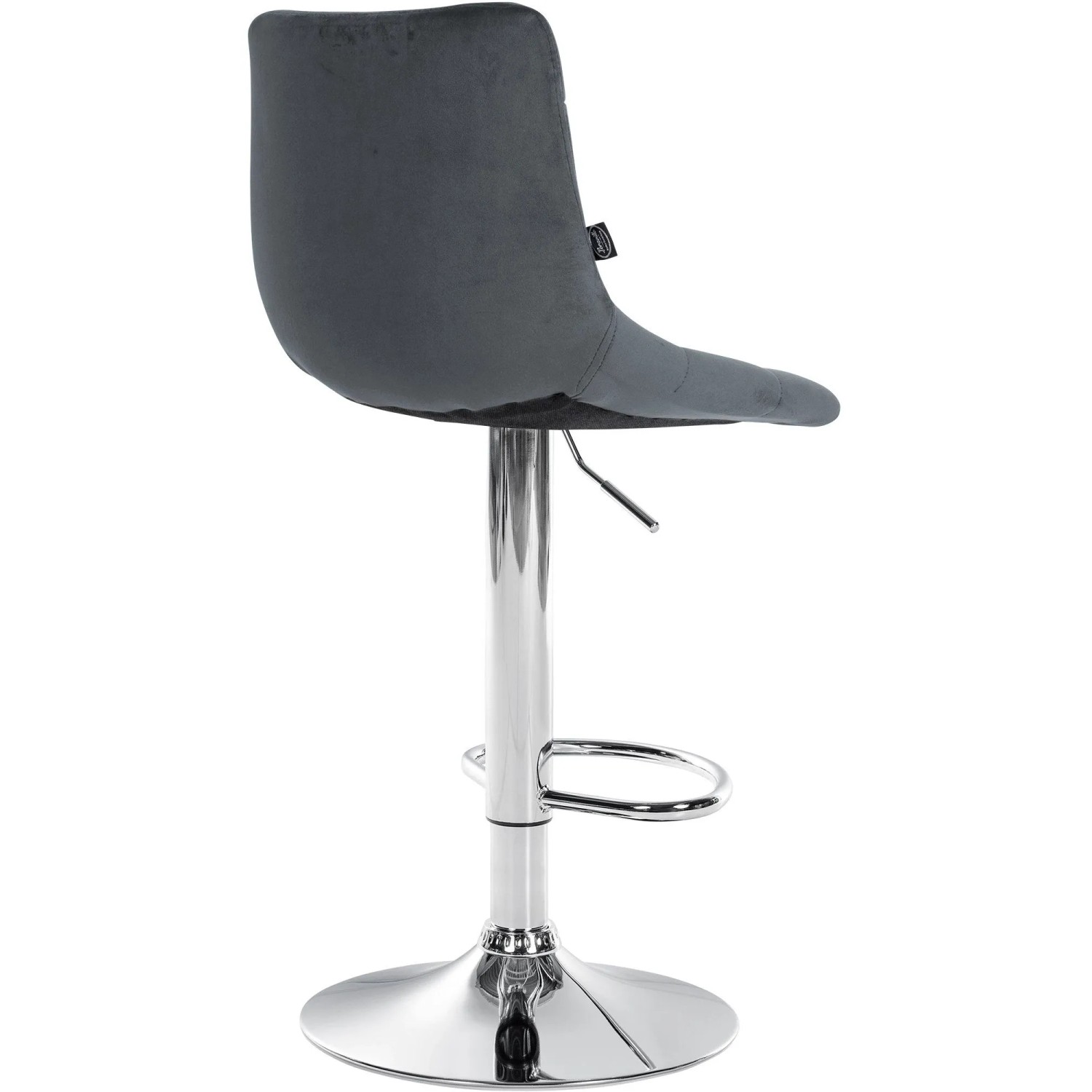 DELUKE Barhocker DUBAI Dunkelgrau Samt Chrom Barstuhl Mit Lehne Tresenhocker Tresenstuhl_2